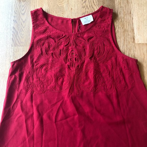 Urban Outfitters Pins and Needles Red Eyelet Tank Top Small - Picture 4 of 11